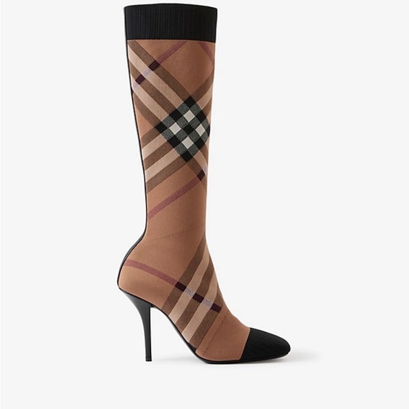 Burberry Dolman Check Sock Boot Size 40 - Picture 4 of 5